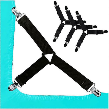 4PCS Bed Sheet Holder Clips, Adjustable Sheet Attachment Belts for Bedding