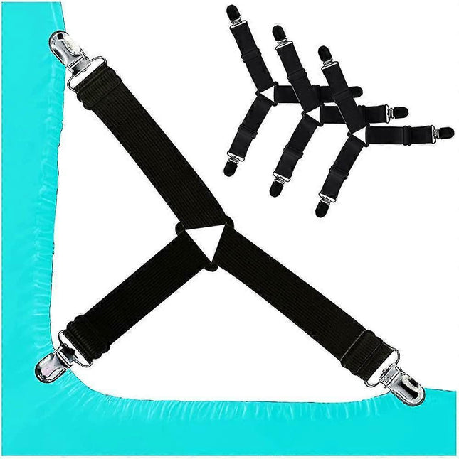 4PCS Bed Sheet Holder Clips Adjustable Sheet Attachment Belts for Bedding V1263-JX-3895