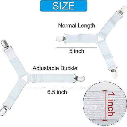 4PCS Bed Sheet Holder Clips, Adjustable Sheet Attachment Belts for Bedding