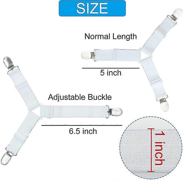 4PCS Bed Sheet Holder Clips Adjustable Sheet Attachment Belts for Bedding – product detail