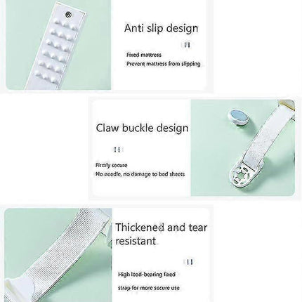 4PCS Adjustable Bed Sheet Clips, Universal Suspenders and Fasteners for Tight Fit
