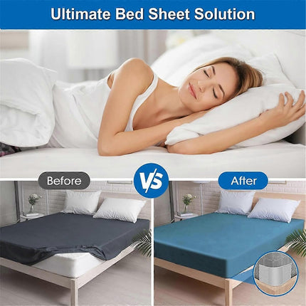 4PCS Fitted Bed Sheet Holder Straps and Fastener Clips