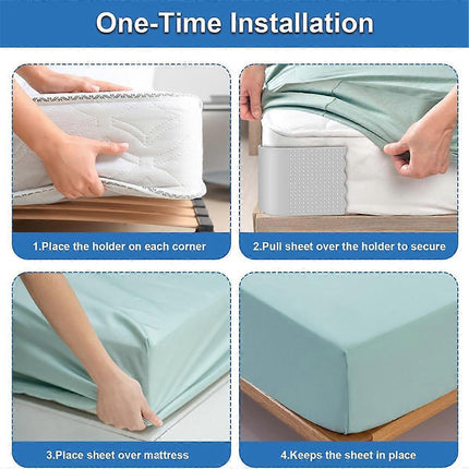 4PCS Fitted Bed Sheet Holder Straps and Fastener Clips