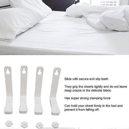 4PCS Bed Sheet Holder Straps, 3-Way Fasteners, Easy to Install