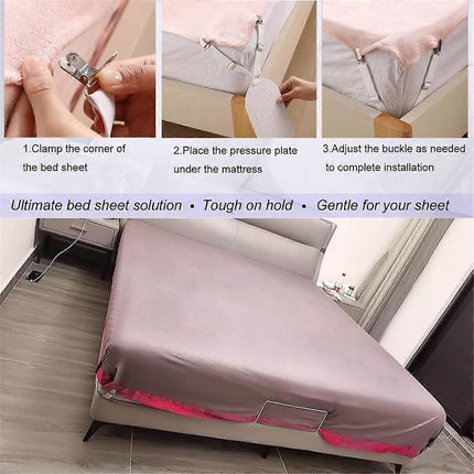 4PCS Adjustable Bed Sheet Holder Clips for Fitted Sheets