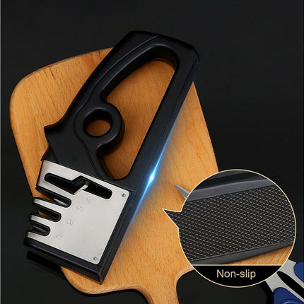 Cutter Sharpener Stainless Steel Whetstone-Black