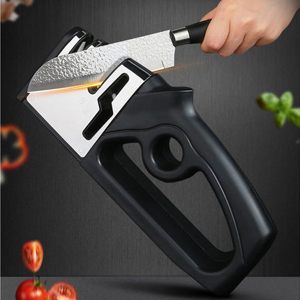Cutter Sharpener Stainless Steel Whetstone-Black