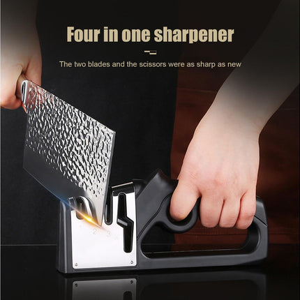 Cutter Sharpener Stainless Steel Whetstone-Black