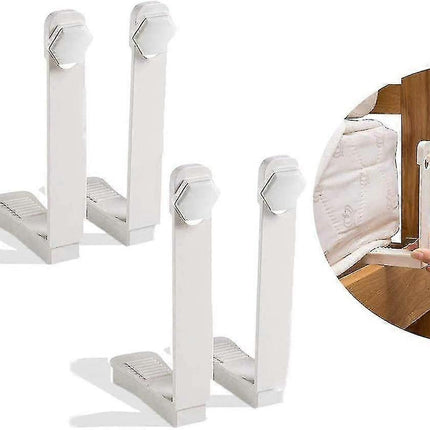 8PCS Bed Sheet Tensioners, White, Adjustable Corner Clips for Mattress
