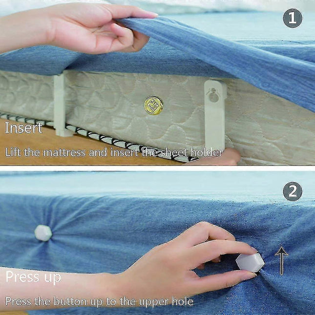 8PCS Bed Sheet Tensioners White Adjustable Corner Clips for Mattress – product detail