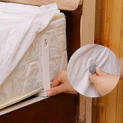 8PCS Bed Sheet Tensioners, White, Adjustable Corner Clips for Mattress