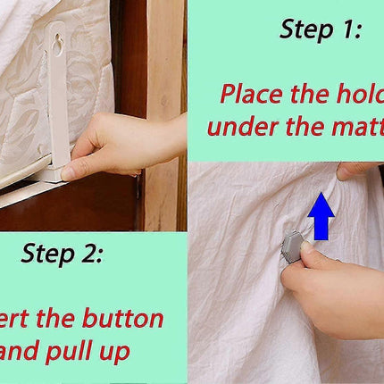 8PCS Bed Sheet Tensioners, White, Adjustable Corner Clips for Mattress