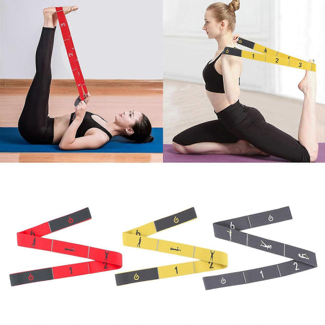 8-Loop Yellow Yoga Elastic Strap for Pilates & Gym Stretching – product detail