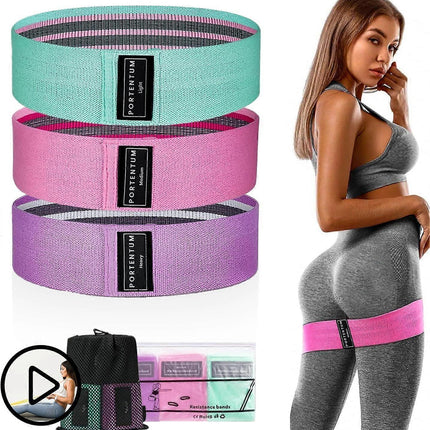 3 Resistance Bands Set for Leg Training & Support (3 Strength Levels)