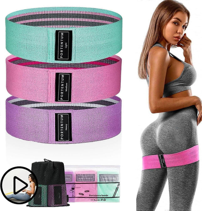 3 Resistance Bands Set for Leg Training & Support (3 Strength Levels) V1263-JX-3957