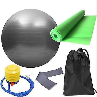 5pcs Purple Yoga Training Set with Fitness Ball & Bands