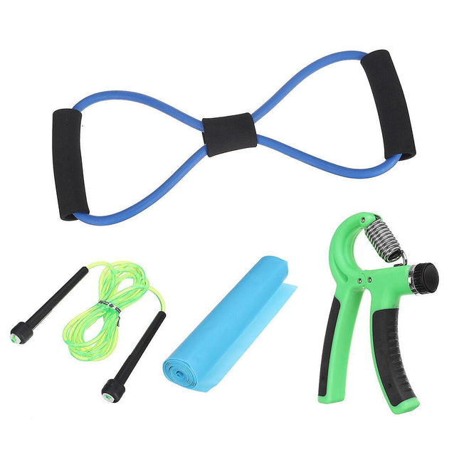 5pcs Yoga Resistance Bands Kit with Skipping Rope & Hand Gripper V1263-JX-3966