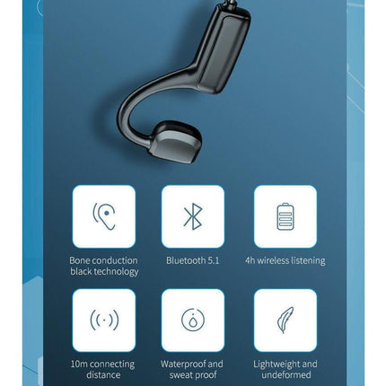 Bone Conduction Headphones Bluetooth-Wireless Open-Ear Headset