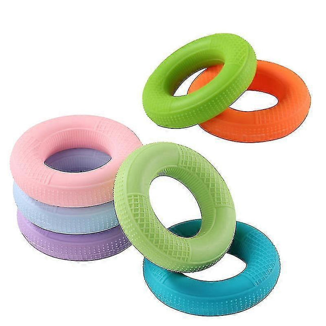 4-Pack Mesh Silicone Grip Circles Rehab Gym Hand Strength Trainer 50lb Blue – product detail