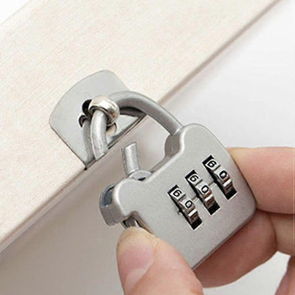 3-Digit Combo Padlock - Outdoor Travel Luggage Bag Lock for School & Fitness