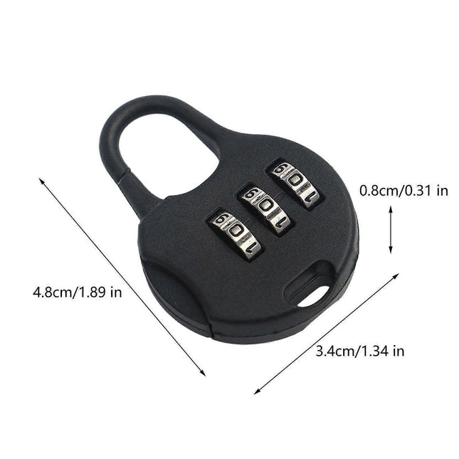 Black 3-Digit Combo Padlock – product detail