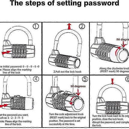 2pcs 5-Digit Combo Padlock - High Security Luggage Locks