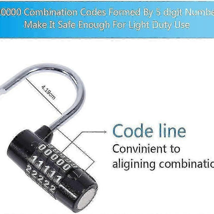2pcs 5-Digit Combo Padlock - High Security Luggage Locks