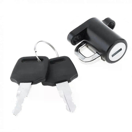 Motorcycle Helmet Lock - Universal Black B-Type with Key