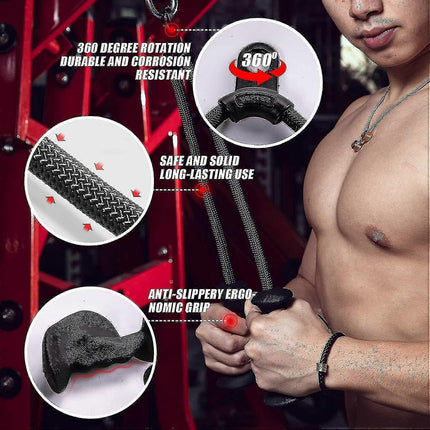 Anti-Slip Ergonomic Triceps Rope, Gym Cable Attachment for Workout