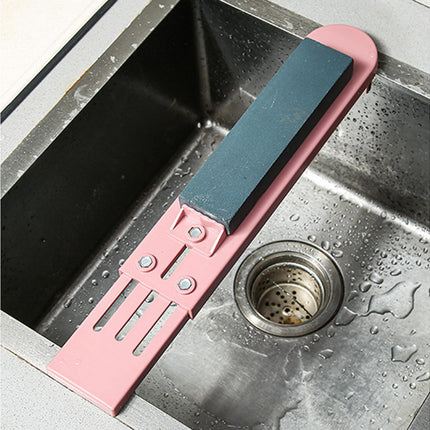 Adjustable Whetstone Holder Retractable Whetstone Rack-Pink