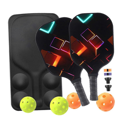 Pickleball Rackets Set with Ergonomic Fiberglass Grip, Gym Gift for Adults