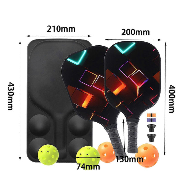 Pickleball Rackets Set with Ergonomic Fiberglass Grip Gym Gift for Adults – product detail