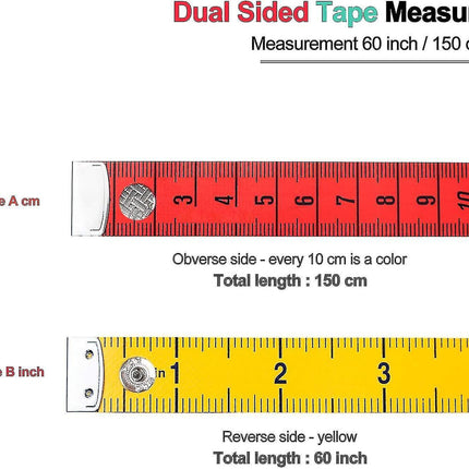 60in/150cm Soft Multicolor Tape Measure for Craft and Body Measuring