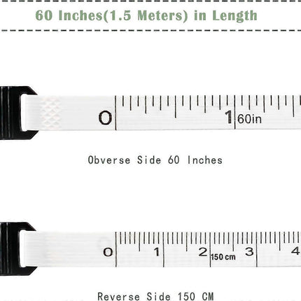 2pcs Fabric Tape Measure Retractable Body Measuring Tape Soft Sewing Tool