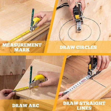 Tape Measure Positioner with Marking Aluminum Guide for Accuracy & Contour