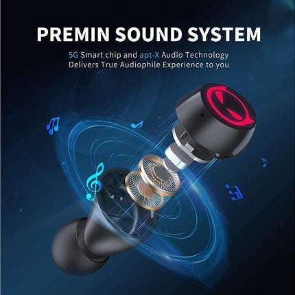Mini Bluetooth Earbuds - Waterproof - Wireless Earphones with Cute Charging Case