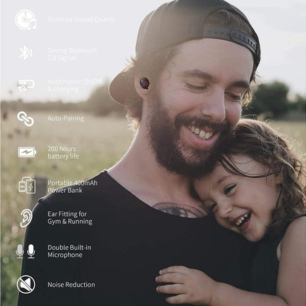 Mini Bluetooth Earbuds - Waterproof - Wireless Earphones with Cute Charging Case
