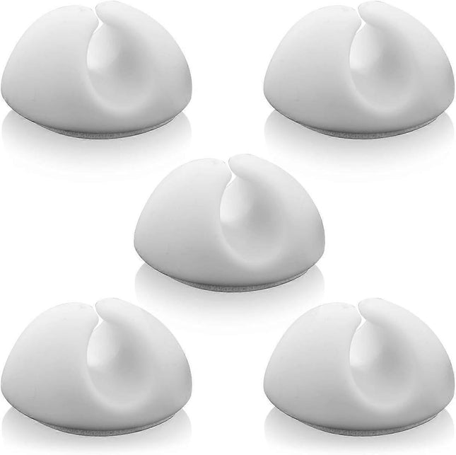5x White Cable Clamps Cable Holders for 8mm Cables Cable Organizer Management Set V1263-JX-4229