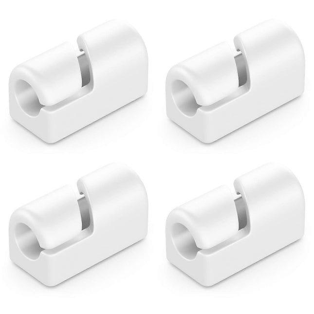 4-Pack White Cable Holders Self-Adhesive Clips for Wall Baseboard Cord Organizer V1263-JX-4239