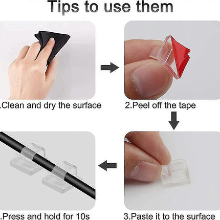 Self-Adhesive Cable Holder Set Wire Clips Cord Clamps for Cable Management