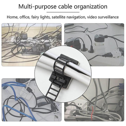 20pcs Adjustable Cable Clips with Adhesive Wire Fixing Holder Set for Home Office