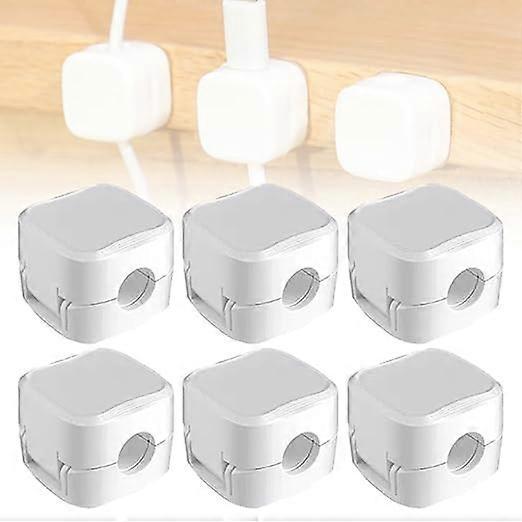 6-Pack White grip Cable Clips Desk Cord Organizer Self-Adhesive Cable Holder V1263-JX-4247