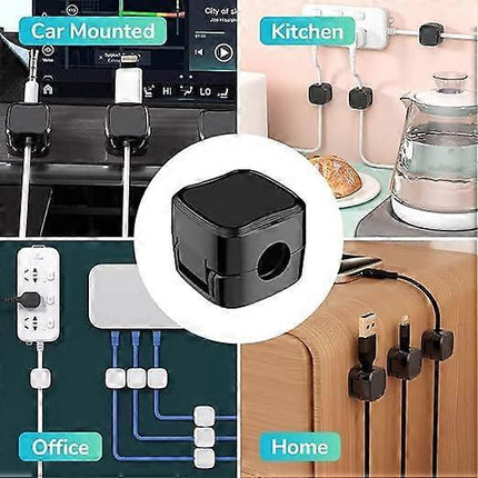 6-Pack White grip Cable Clips Desk Cord Organizer Self-Adhesive Cable Holder
