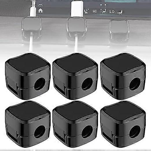 6-Pack Black grip Cable Clips Desk Organizer Adhesive Wire Holder V1263-JX-4248