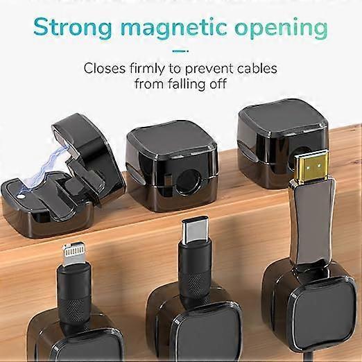 6-Pack Black grip Cable Clips Desk Organizer Adhesive Wire Holder – product detail