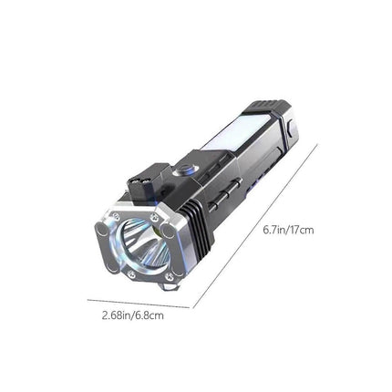 Multifunction Car Flashlight with Window Breaker Rechargeable Emergency Torch