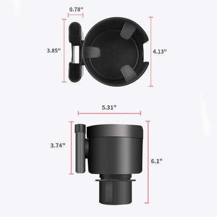 Car Cup Holder with Phone Holder - Organizer Expander in Grey Color
