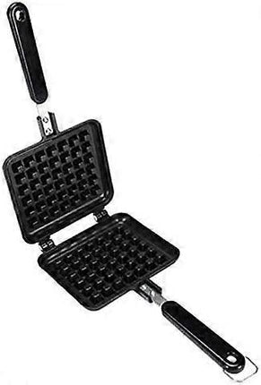 Manual Aluminum Waffle Maker - Handheld Waffle Cooker with Non-Stick Coating and Handle