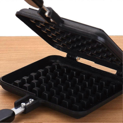 Manual Aluminum Waffle Maker - Handheld Waffle Cooker with Non-Stick Coating and Handle