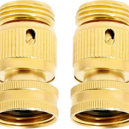 Solid Brass Garden Hose Quick Connect Fittings - Leak-Free Hose Connector Set